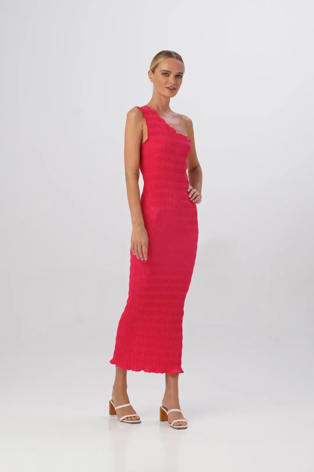 L'Idee Gigi Smocking Gown in Punch Pink Size L / AU 12 for rent on The Volte - main image
