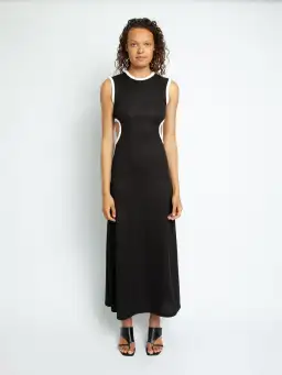 Christopher Esber Fran Negative Space Rib Dress Black Size 8 for rent on The Volte - image 1