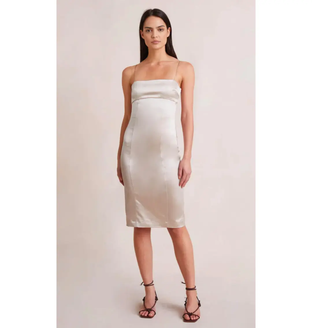 Bec & Bridge Heather Midi Dress Champagne Size S / AU 8 for rent on The Volte - main image