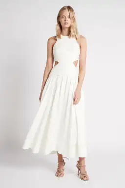 AJE Introspect Cut Out Midi Dress White Size 6 for rent on The Volte - image 1