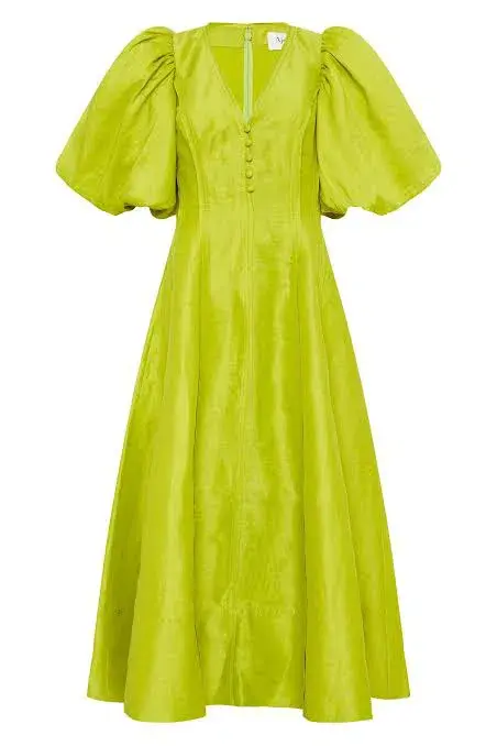 Aje Dusk Puff Sleeve Midi Dress Size 12  - Image 3