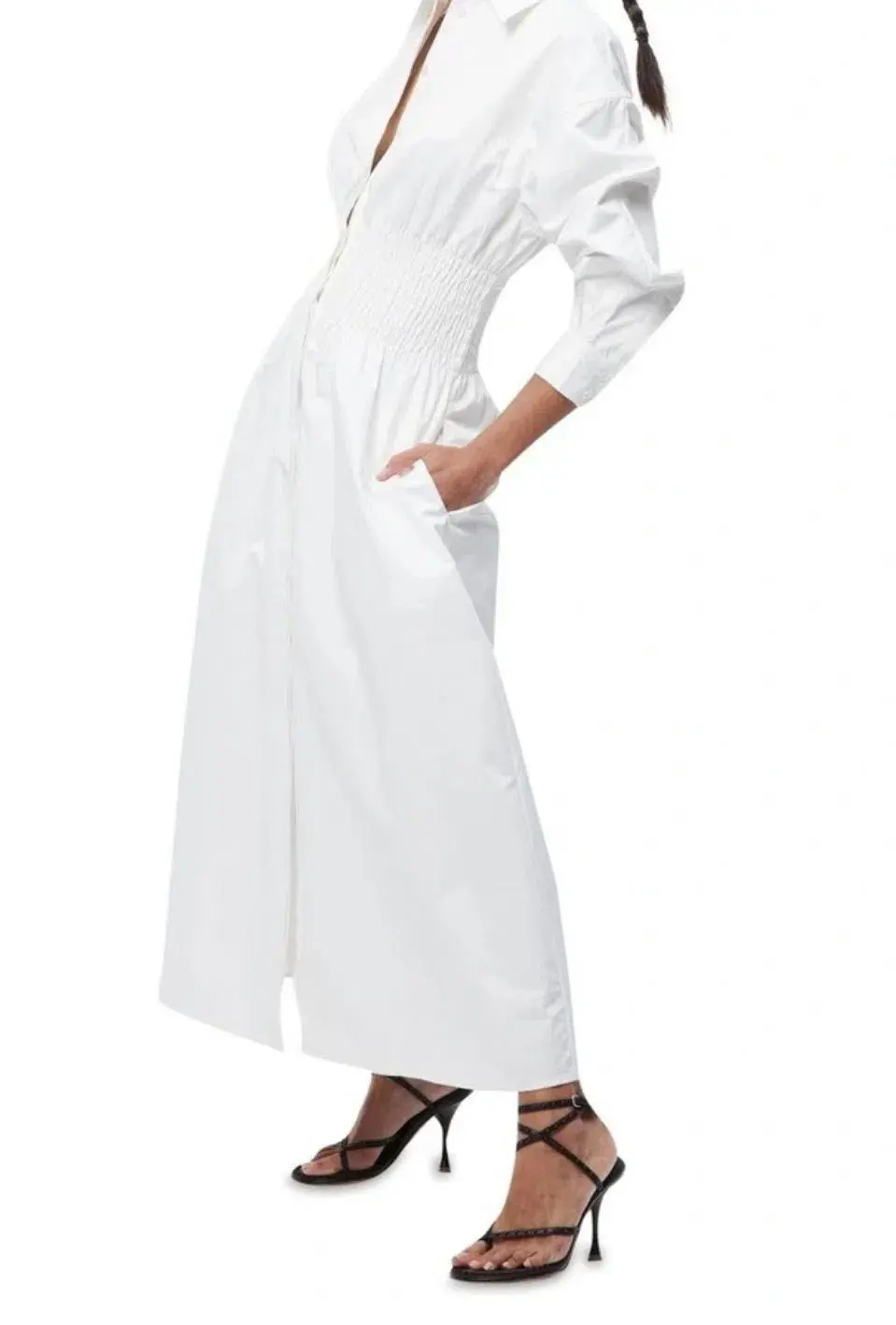 Mossman shadow maxi dress white size 8 for rent on The Volte - main image