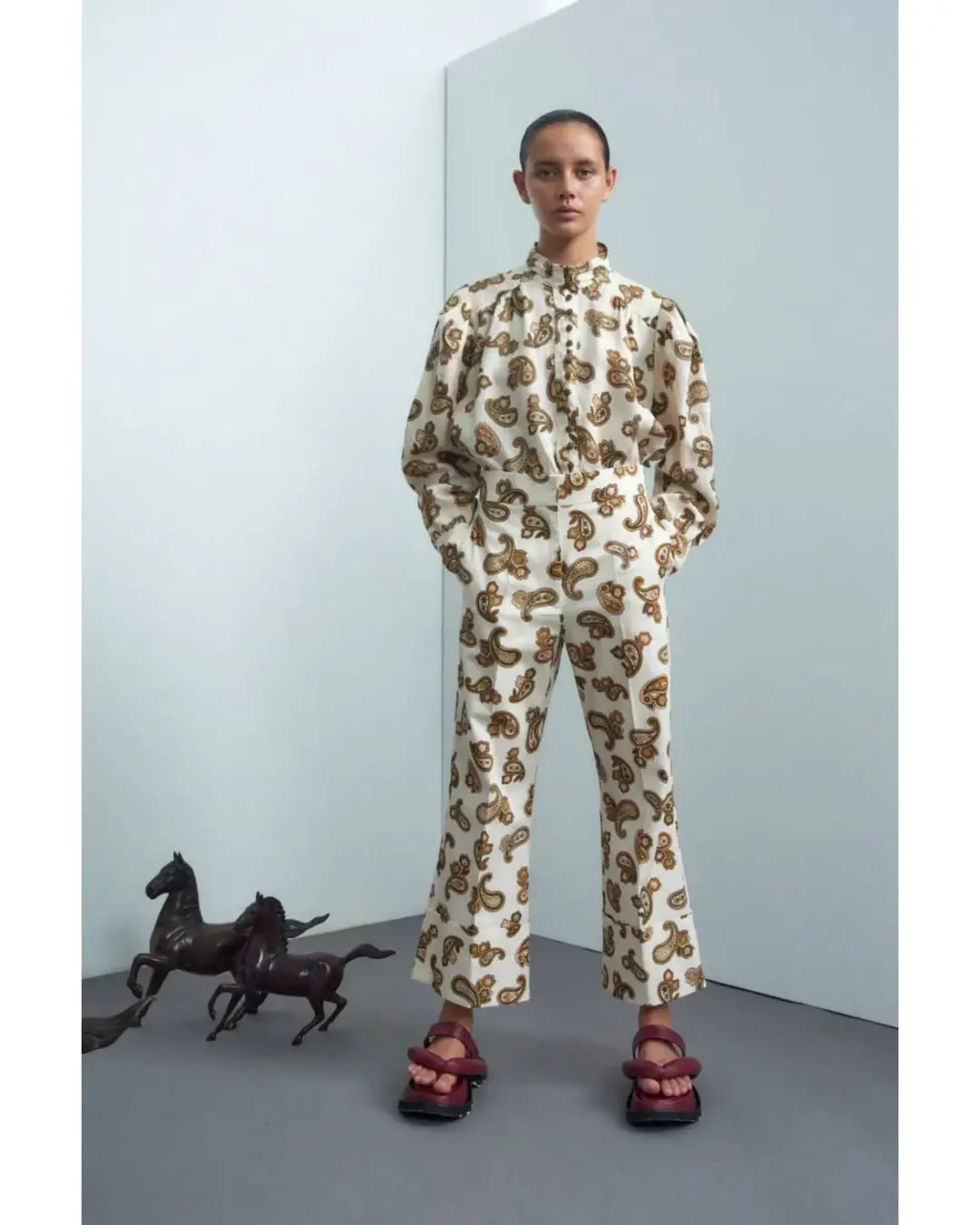 Alemais Mia Crop Pants Print Size AU 8 for rent on The Volte - main image