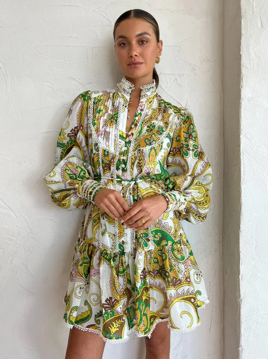 Alemais Octavia Ruffle Mini Dress in Ivory Size 10 - Image 2