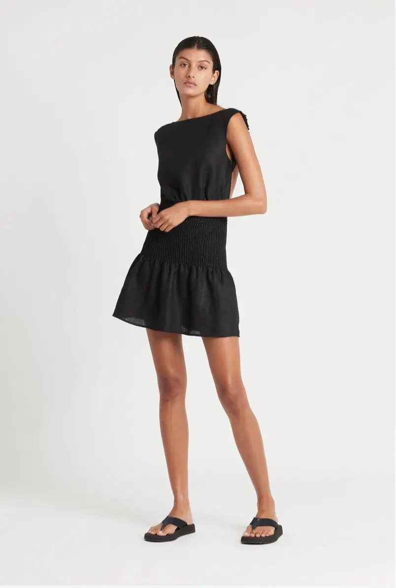 Sir the Label Lorena Open Back Mini Dress Black Size 0 / Au 6 for rent on The Volte - main image
