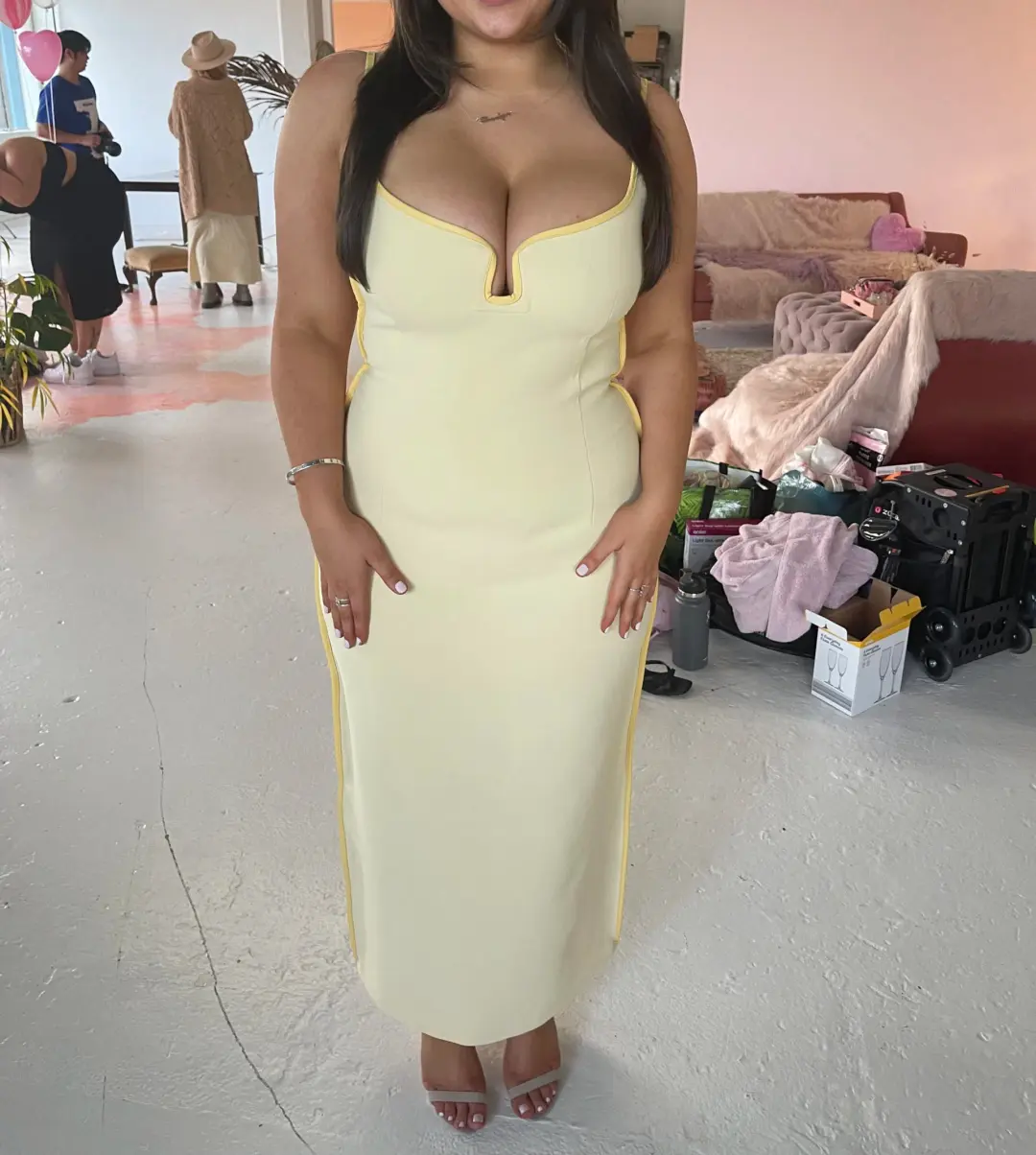 Paris Georgia Marlo Dress in Daffy Yellow Size 14 / XL for rent on The Volte - main image