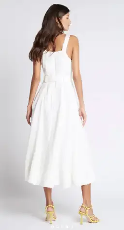 Aje Milos Braided Midi Dress Ivory Size 14 / XL for rent on The Volte - image 2