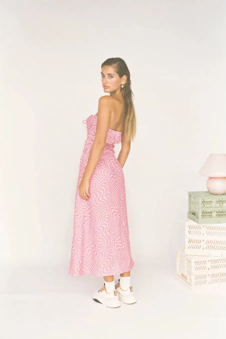Palytte The Label Piper Dress Print Pink Size AU 6 for rent on The Volte - main image