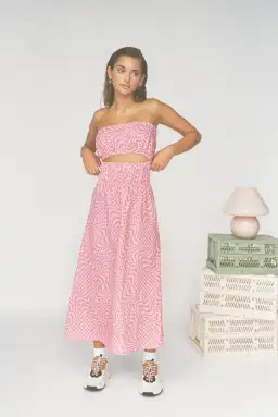 Palytte The Label Piper Dress Print Pink Size AU 6 for rent on The Volte - image 1