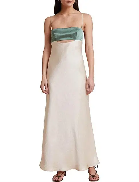 Bec & Bridge Carrie Maxi Dress Green and White Size AU 8 - Image 1