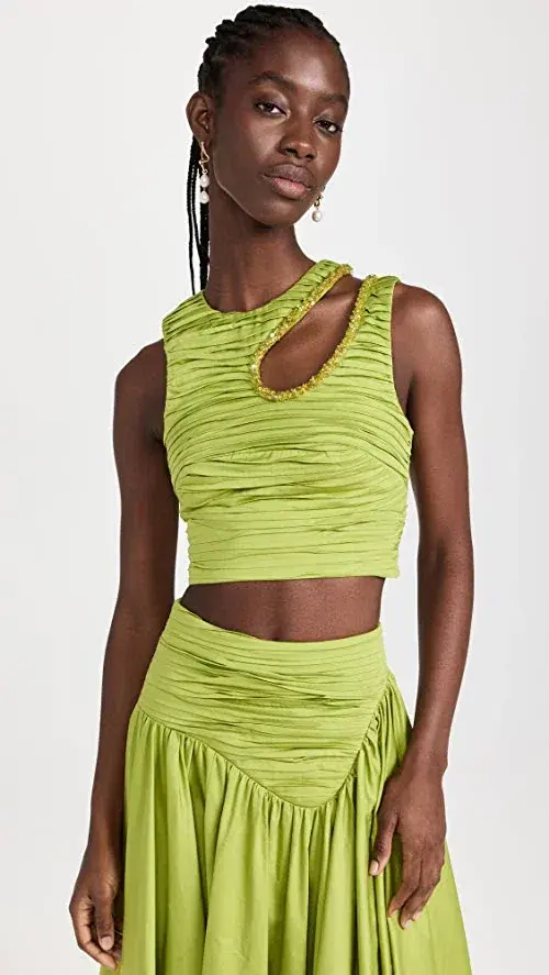 Aje Jolie Skirt and Top Set Verdant Green AU 8 for rent on The Volte - main image