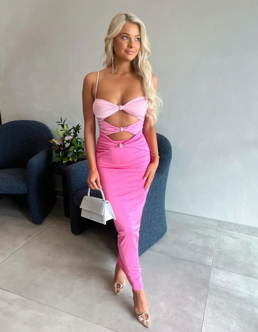 Eliya The Label Zora Dress Pink Size 6 for rent on The Volte - main image