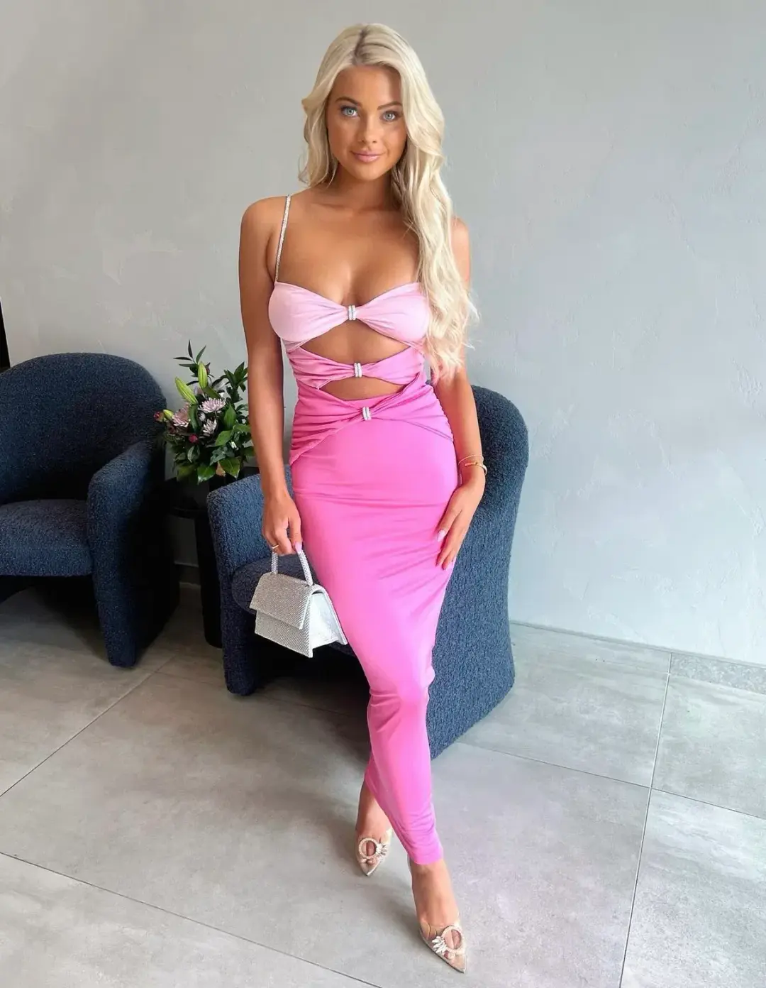 Eliya The Label Zora Dress Pink Size 6 for rent on The Volte - main image