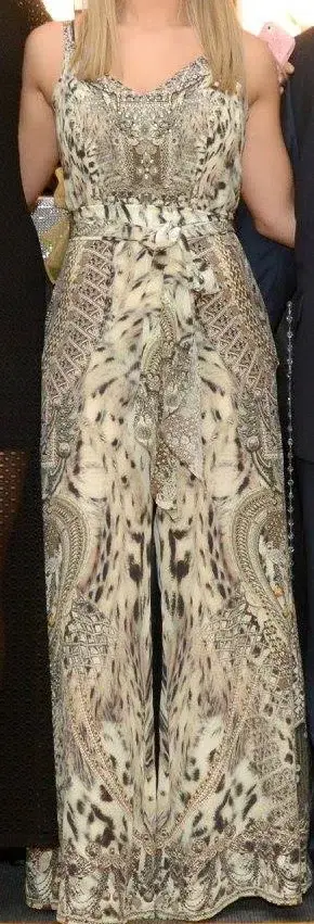 Camila Enspiritu Wide Leg Jumpsuit - Print Gold Size 1 / AU 8 for rent on The Volte - main image