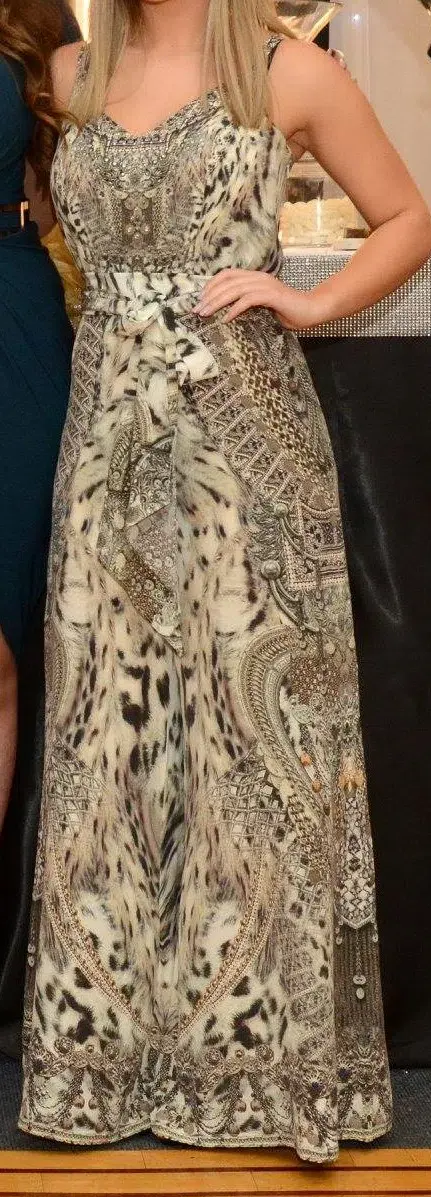 Camila Enspiritu Wide Leg Jumpsuit - Print Gold Size 1 / AU 8 for rent on The Volte - main image