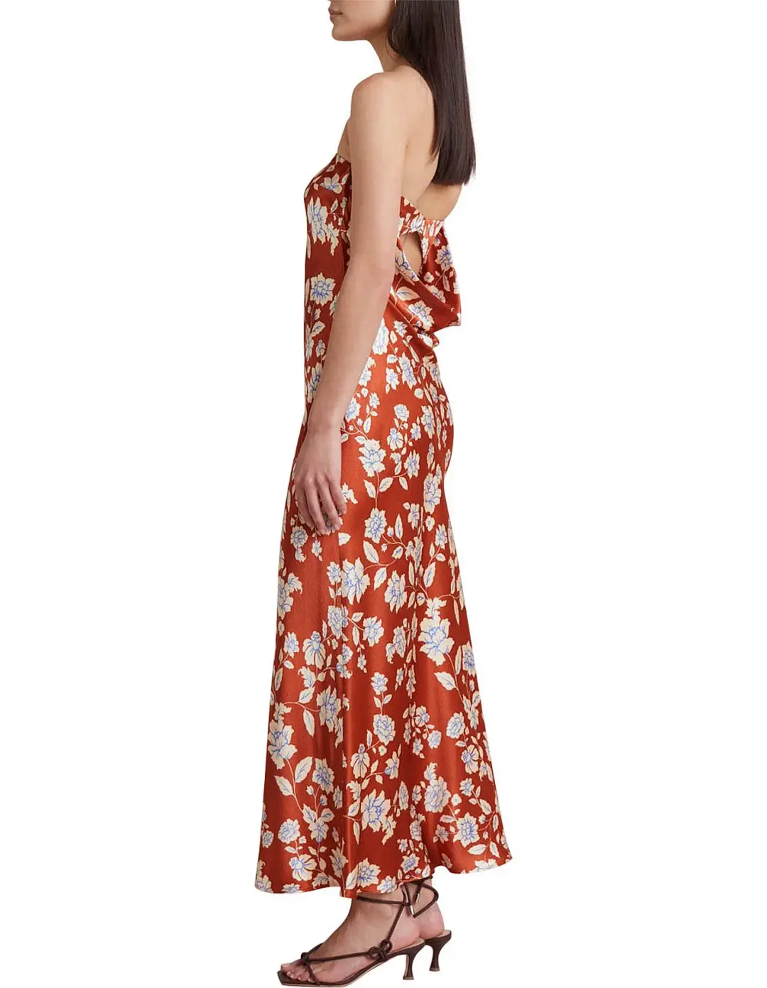 Bec & Bridge Blossom Strapless Maxi Dress Size 12 Rust Print for rent on The Volte - main image