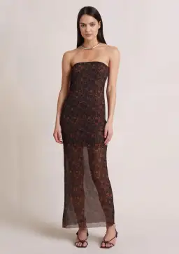 Bec & Bridge Checkmate Strapless Maxi Dress Print Size 12 for rent on The Volte - image 1