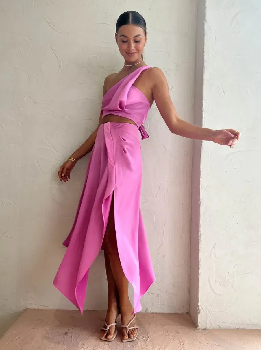 One Fell Swoop Matilda Crop and Iris Skirt Set in Candy Size 10 for rent on The Volte - main image