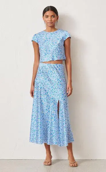 Bec & Bridge Alizee Midi Skirt Blue Size 10 / M for rent on The Volte - main image