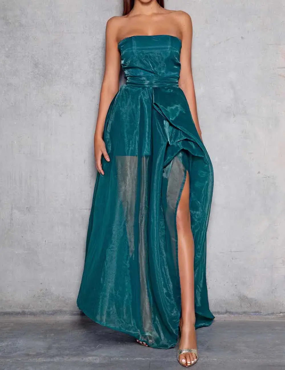 Elle Zeitoune Hazel Gown Green Size 12 for rent on The Volte - main image