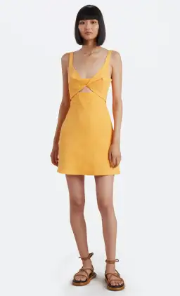 Bec & Bridge Phoebe Mini Dress in Mandarin Orange
Size 10