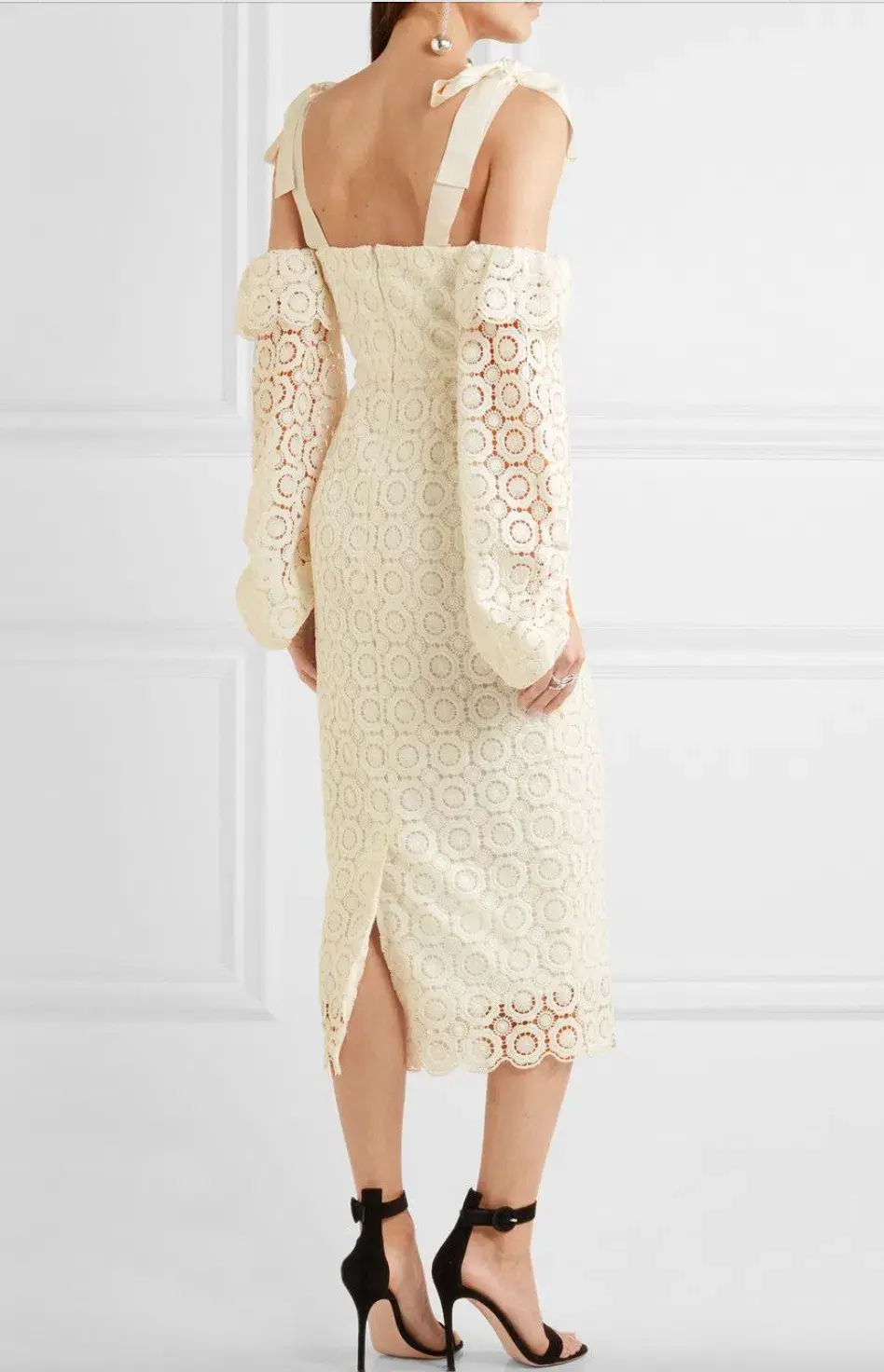 Rebecca Vallance Pulitzer Cut Out Guipure Lace Dress Cream Size 8 for rent on The Volte - main image