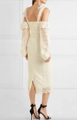 Rebecca Vallance Pulitzer Cut Out Guipure Lace Dress Cream Size 8 for rent on The Volte - image 2
