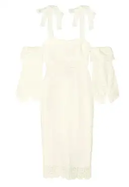 Rebecca Vallance Pulitzer Cut Out Guipure Lace Dress Cream Size 8 for rent on The Volte - image 3