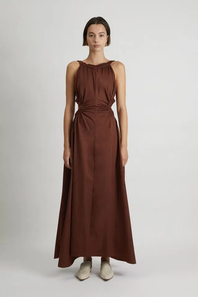 Camilla & Marc Coppola Maxi Dress in Cinnamon Size 8 for rent on The Volte - main image