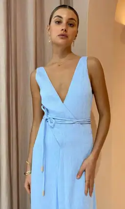 By Nicola Starboard Cross Waist Maxi Dress Blue Size 10 for rent on The Volte - image 2