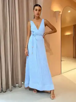 By Nicola Starboard Cross Waist Maxi Dress Blue Size 10 for rent on The Volte - image 1