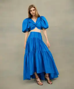 Aje Reverb Gathered Skirt and Top Set Blue Size 8 for rent on The Volte - image 2