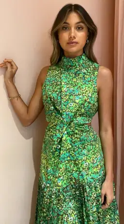 Alemais Phyllis Twist Dress Green Size AU 8 for rent on The Volte - image 2