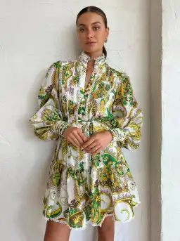 Alemais Octavia Ruffle Mini Dress Green Size 8 for rent on The Volte - image 6