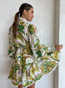 Alemais Octavia Ruffle Mini Dress Green Size 8 for rent on The Volte - image 4