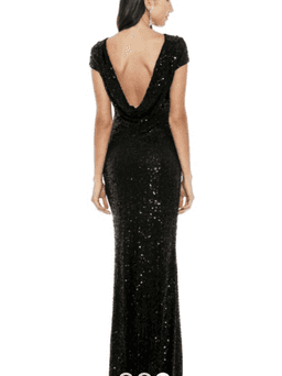 Langhem Black Sequin Gown size 6 for rent on The Volte - image 3