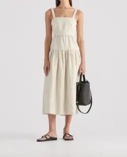 Elka Collective Farnsworth Dress Natural Size 10 / M for rent on The Volte - image 1