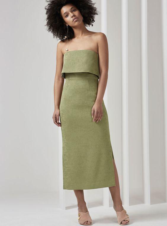 CMEO COLLECTIVE Love like this dress sage for rent on The Volte - main image