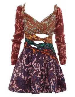 Zimmermann Tiggy Bow Mini Dress Multi Size 1/Au 10 for rent on The Volte - image 5