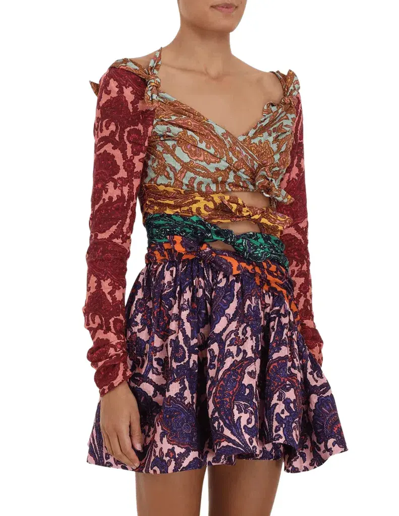 Zimmermann Tiggy Bow Mini Dress Multi Size 1/Au 10 - Image 3