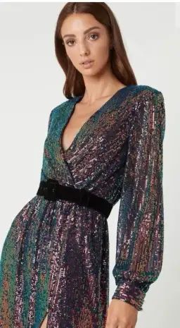 Rebecca Vallance Roxbury Midi Dress Sequin Size 6 for rent on The Volte - image 2