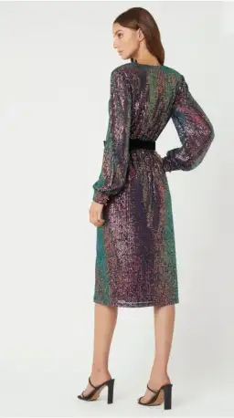 Rebecca Vallance Roxbury Midi Dress Sequin Size 6 for rent on The Volte - image 3