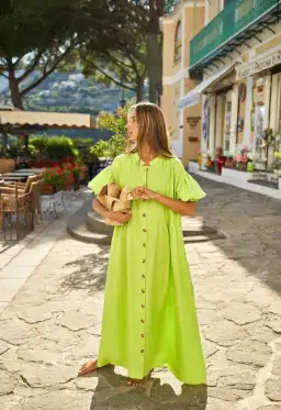 La Bohème Girls Poppy Maxi Dress Wild Lime One Size