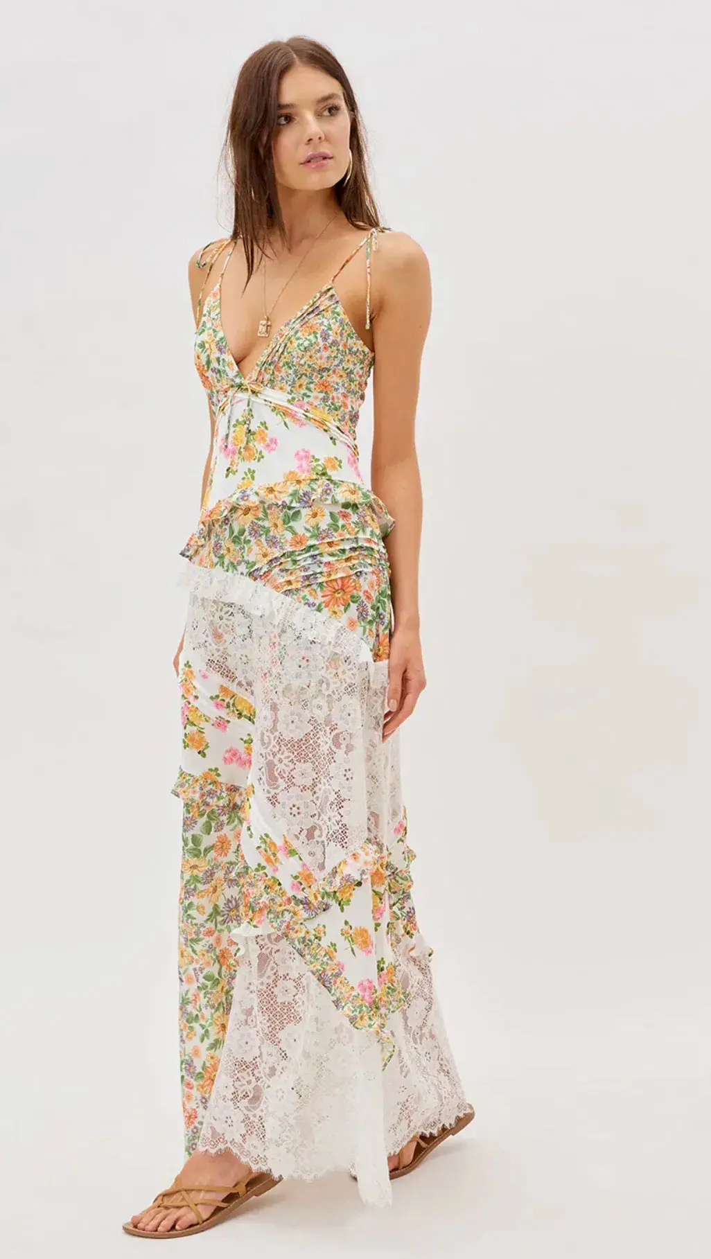 For Love and Lemons Rosalyn Maxi Dress Floral Size 6 for rent on The Volte - main image