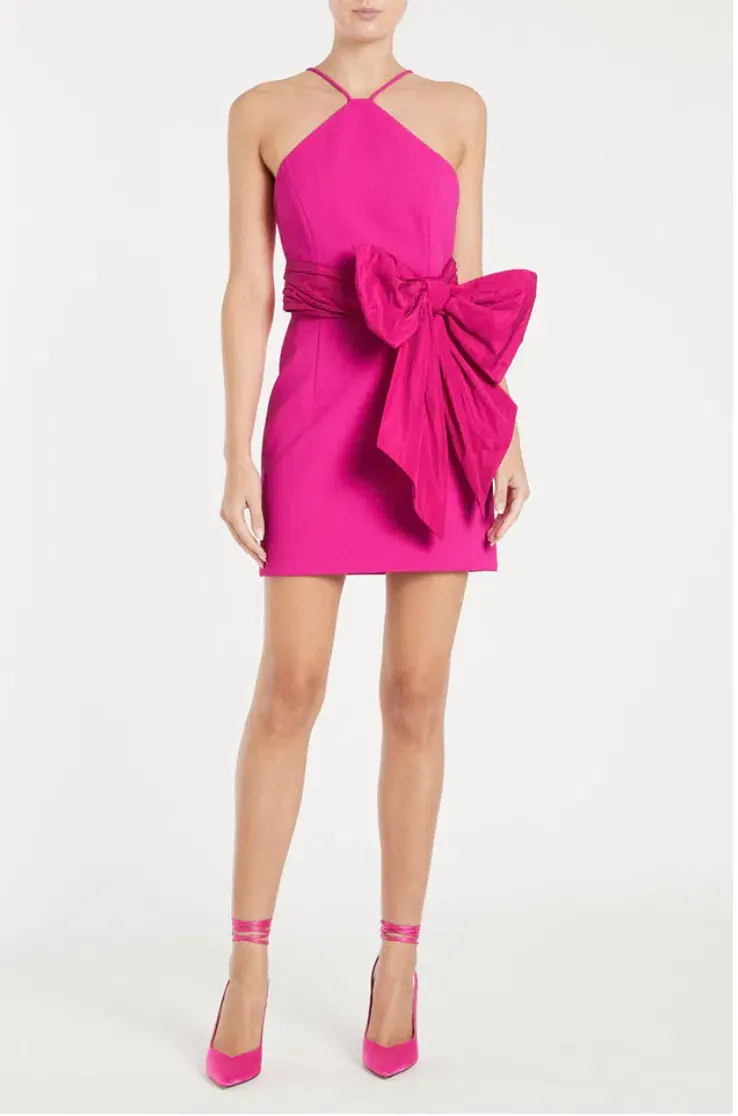 Rebecca Vallance Cupid's Bow Mini Dress Pink Size 8 for rent on The Volte - main image