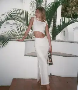 Sir the Label Ambroise Knot Crop Top and Midi Skirt Set White Size 1/Au 8