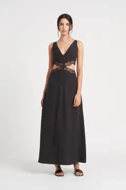 Sir the Label Alma Cut Out Dress in Black Size 0 / AU 6 for rent on The Volte - image 1