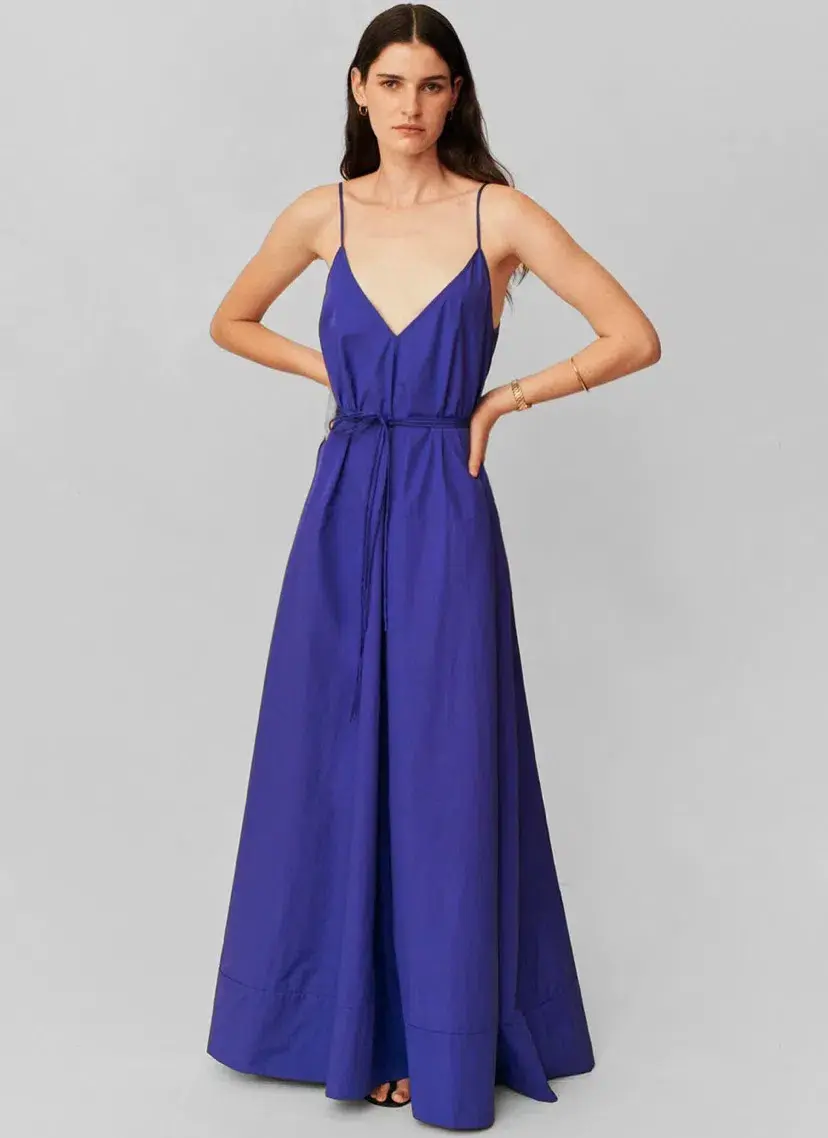 Esse Studios strap V Maxi Dress Cobalt Blue Size AU 6 for rent on The Volte - main image