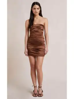Bec & Bridge Heather Mini Dress Brown Size AU 6 for rent on The Volte - image 1