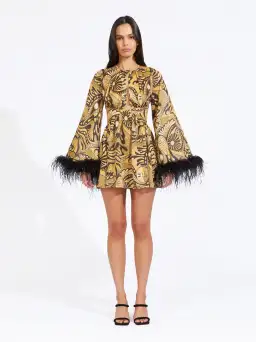 Alice McCall Dust Feather Mini Dress Gold Size 10 /AU 14 for rent on The Volte - image 2